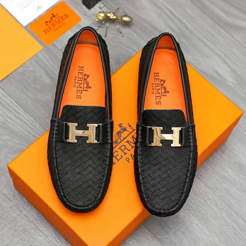 hermes cuir chaussures pour homme s_1230705